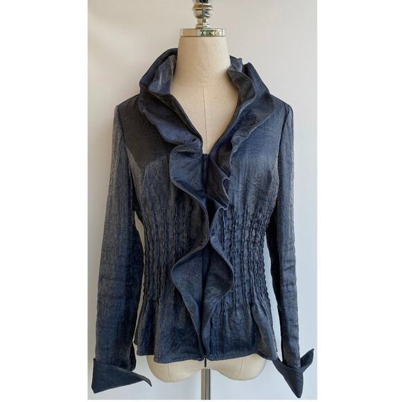 Samuel Dong Silver Gray Metallic Jacket Size S - Picture 1 of 10